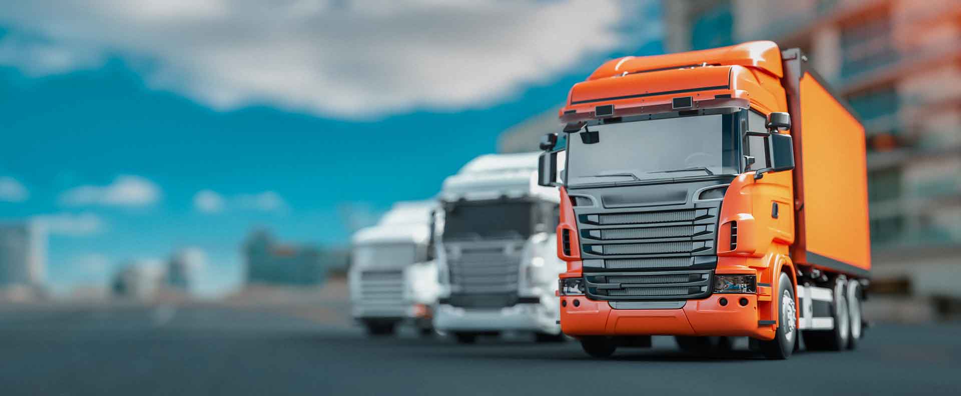 Truck convoy on a highway