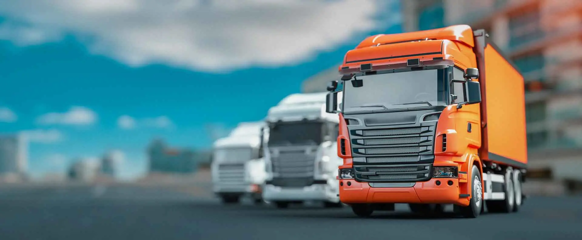 Truck convoy on a highway