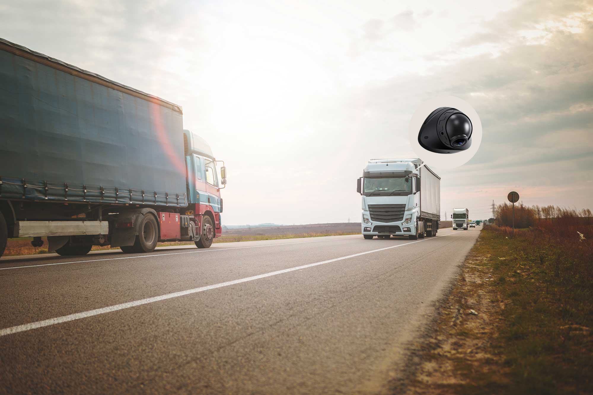 Truck on the highway protected by a Sentinel S5 camera